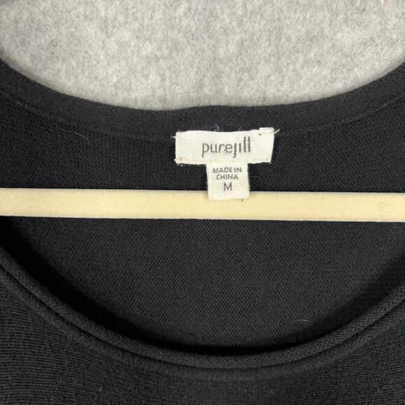Pure J Jill Sweater Womens Medium Black Cashmere Cotton Lagenlook Oversized Boho - Picture 8 of 14